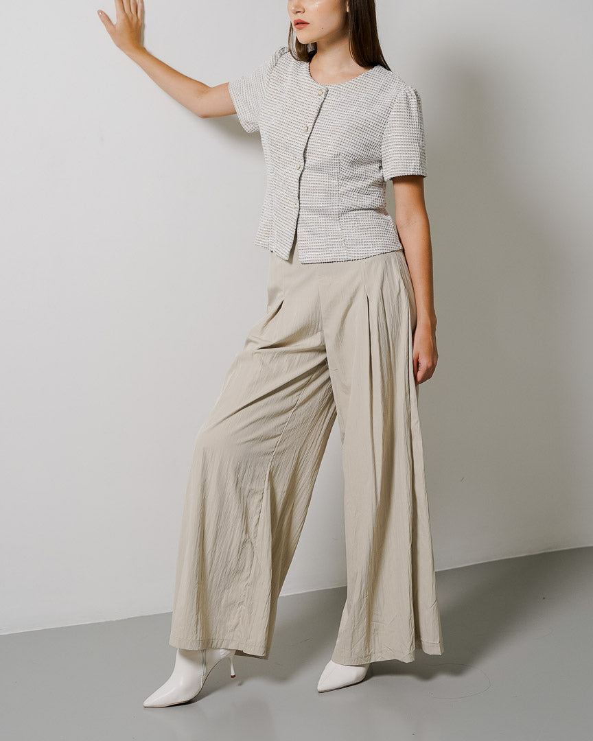 Madalyn Tweed Crop Brown Top – Baju Atasan Wanita Kekinian