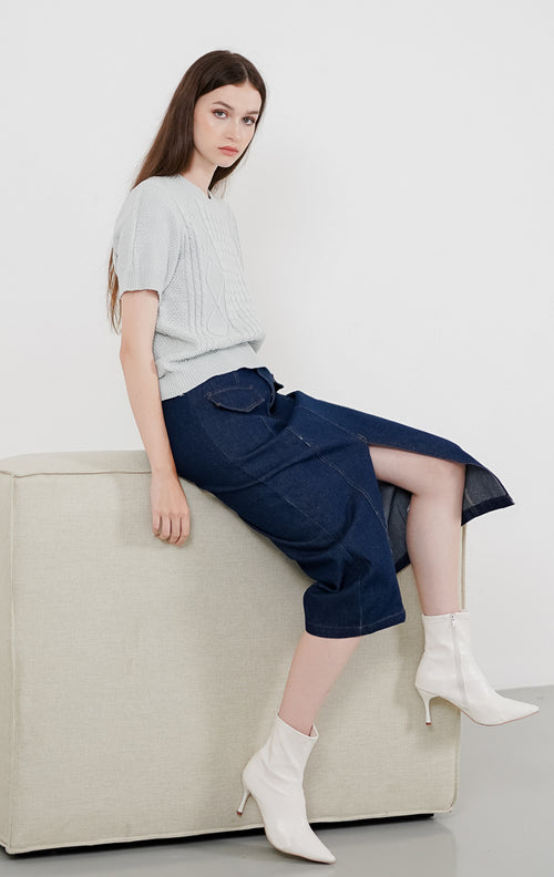 Holland Knit Top Blue