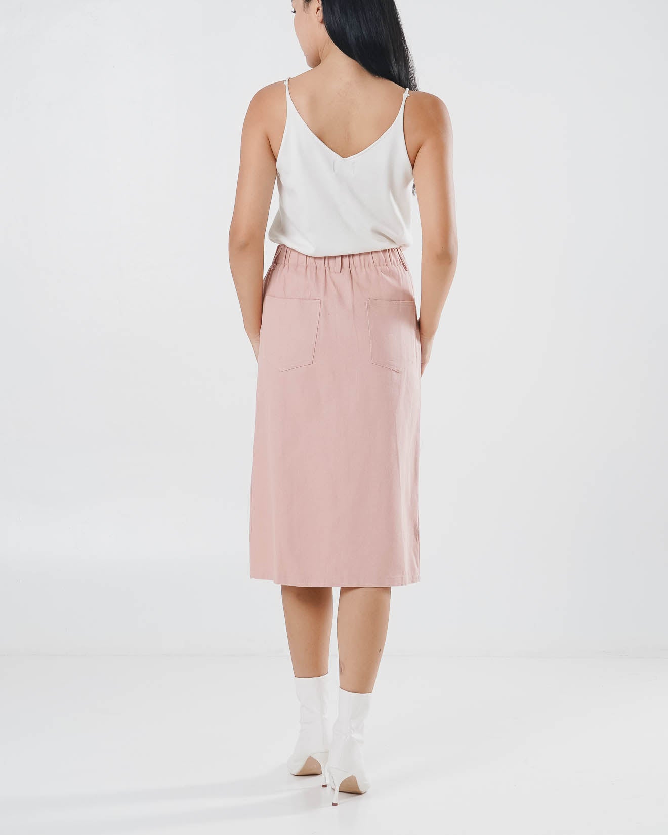 Camryn A-Line Pink Skirt – Rok Korean Casual Wanita