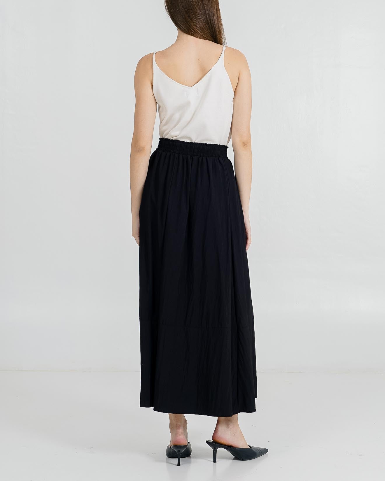 Anya Anya A-Line Skirt Black - Rok Midi Wanita Kekinian