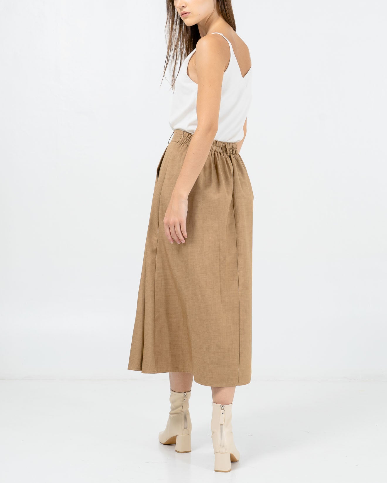 Alice Pleated Long Brown Skirt – Rok Wanita Kekinian