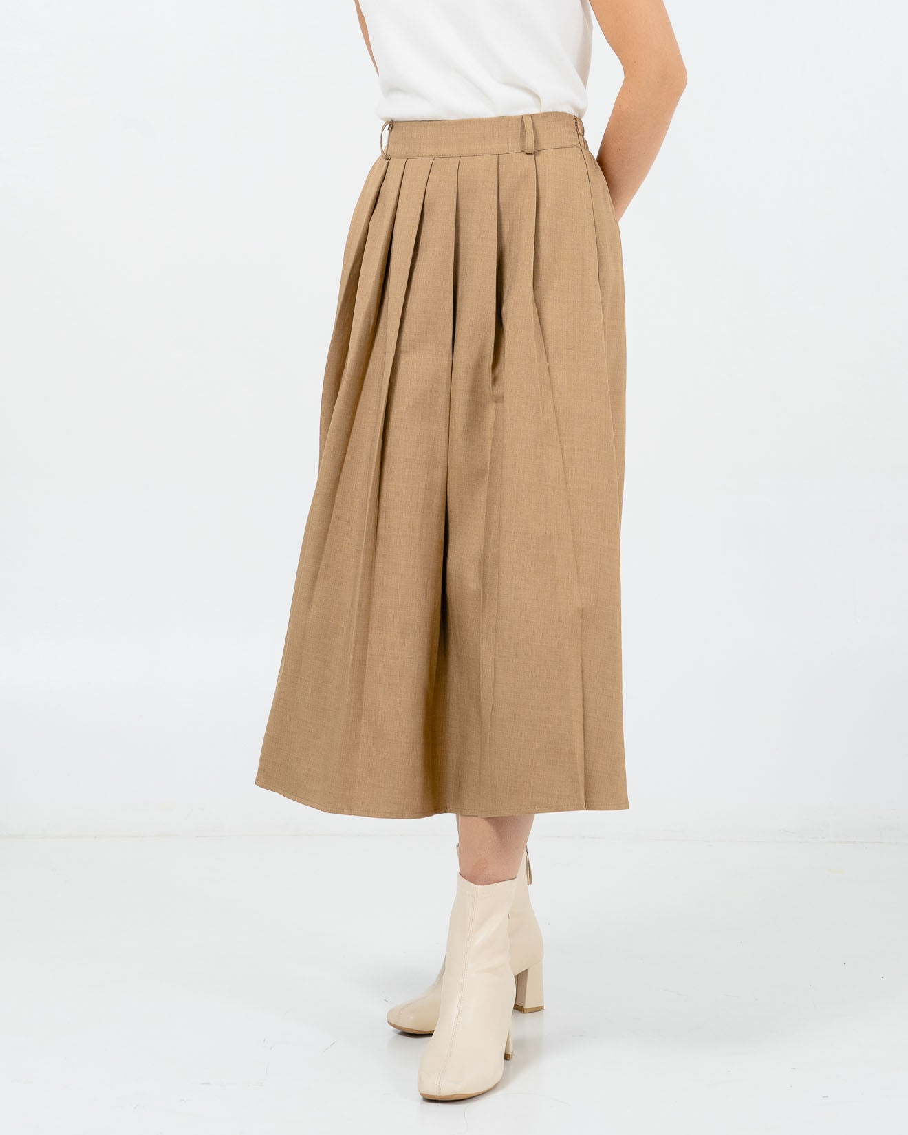 Alice Pleated Long Brown Skirt – Rok Wanita Kekinian