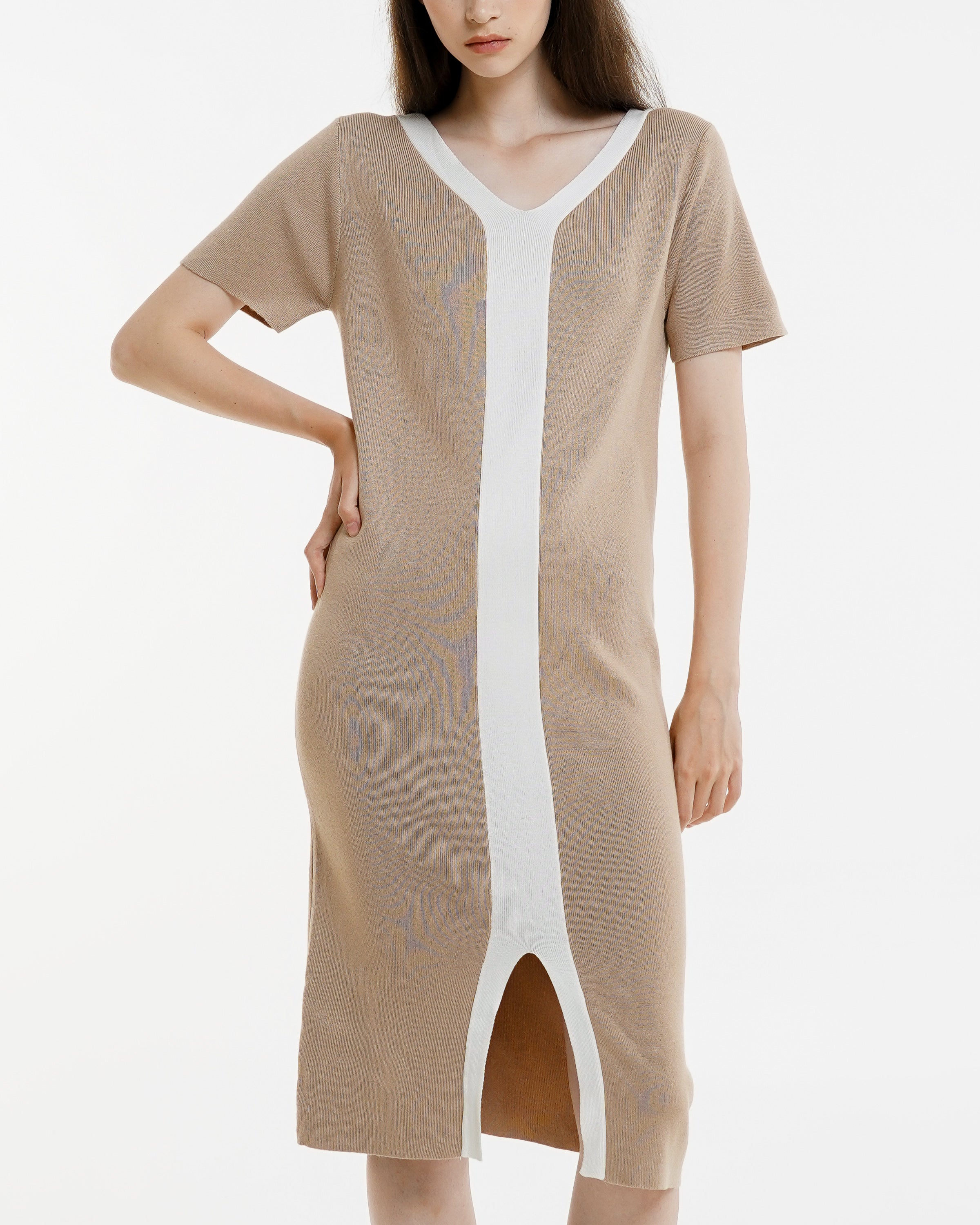 Marcelina Knit Dress Taupe