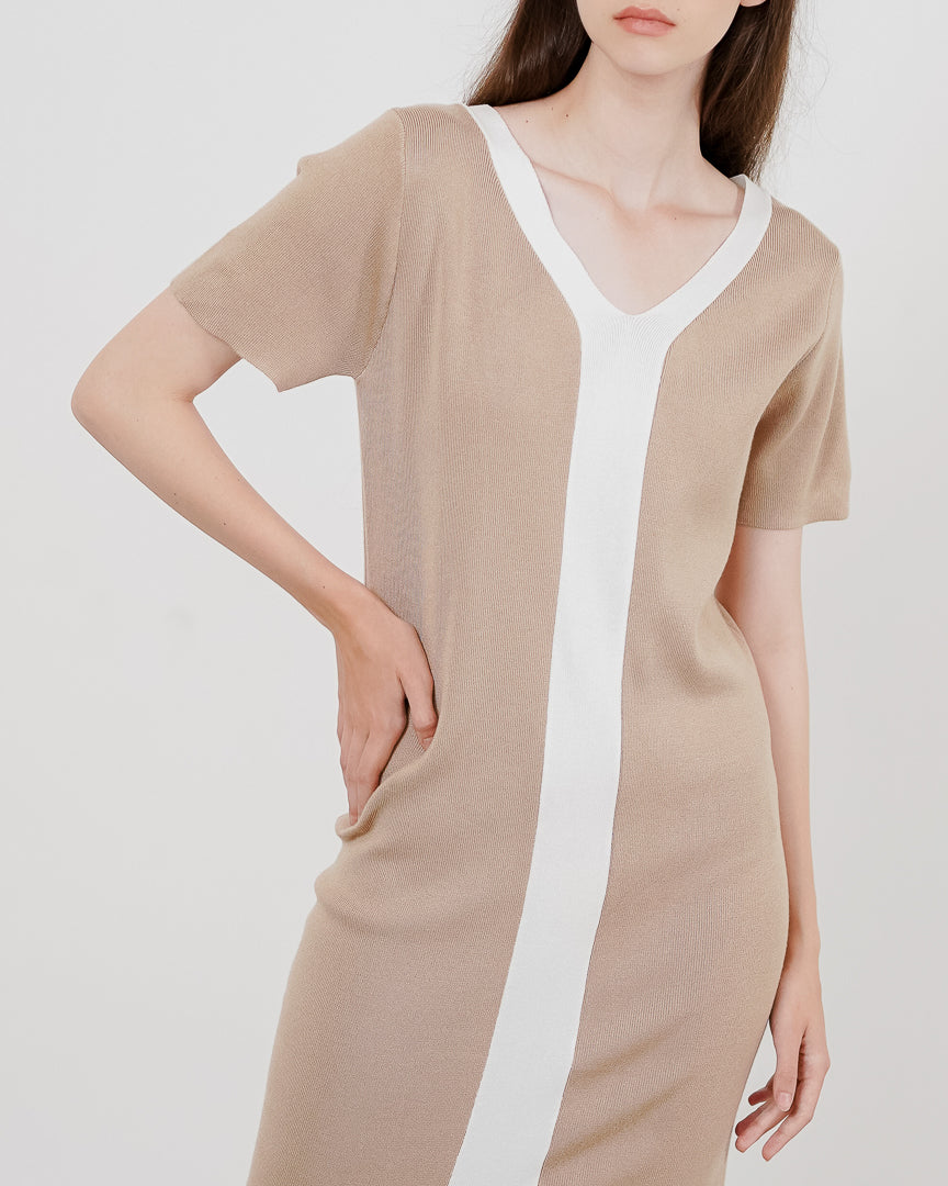 Marcelina Knit Dress Taupe