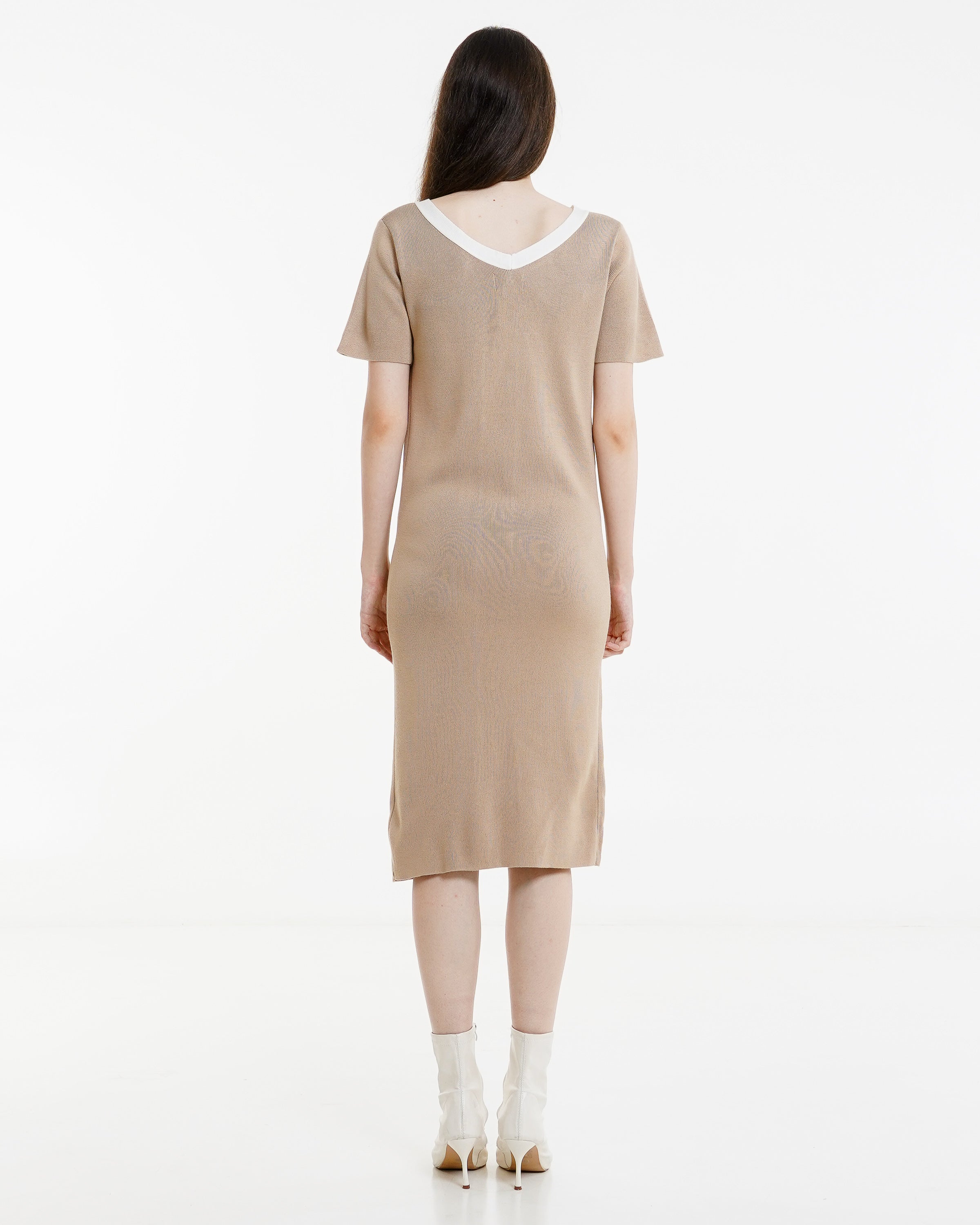 Marcelina Knit Dress Taupe