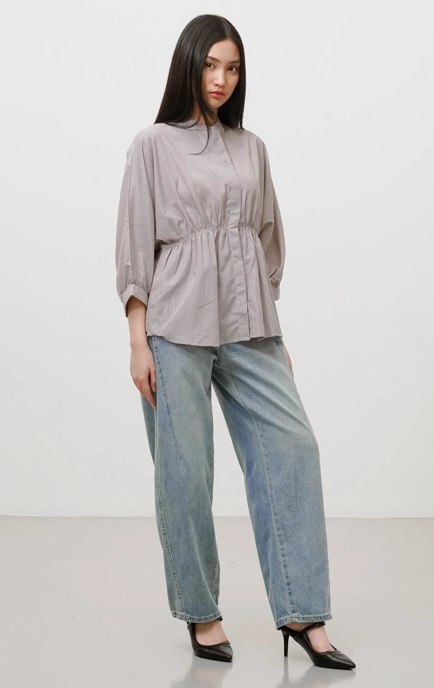 Ginera Top Brown Striped
