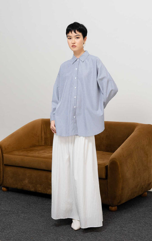 Dayle Top Dark Blue Striped