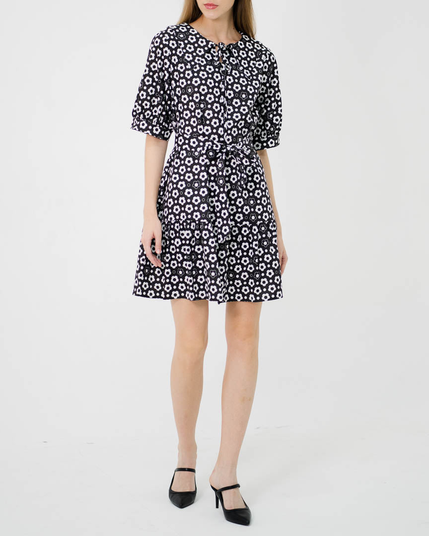 Jessy Printed Flower Black Dress – 786942