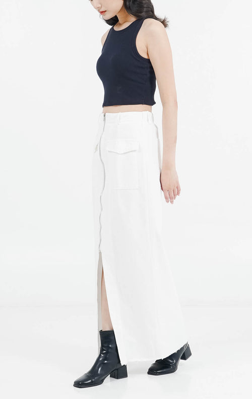 ES Chara Zipper Skirt White
