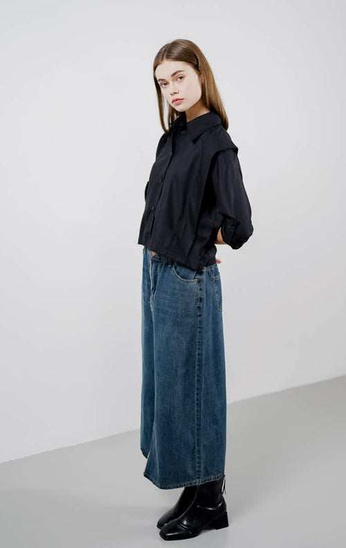Riley Oversized Black Shirt β Kemeja Casual Wanita
