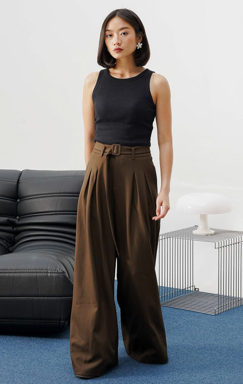 Agnes Belt Pants Brown