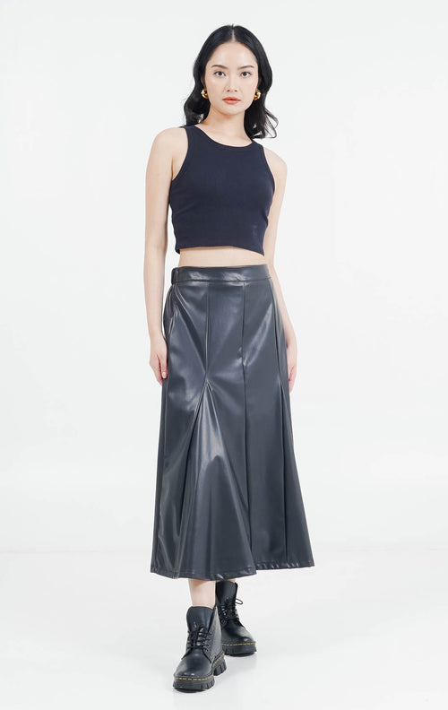 ES Revel Leather Skirt Black