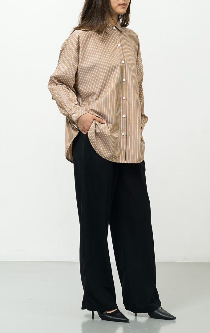 Dayle Top Brown Stripe