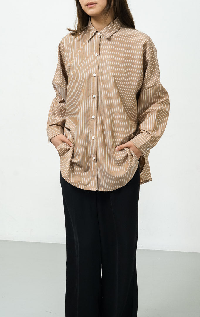 Dayle Top Brown Stripe