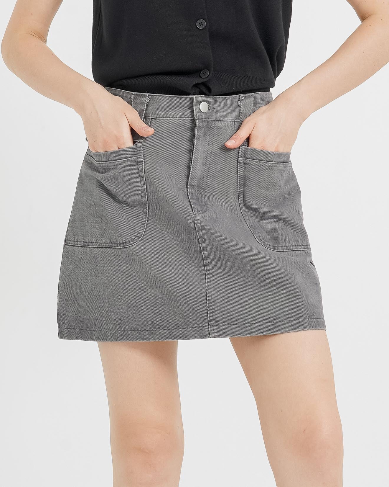 Roxy A-Line Denim Grey Skort - Celana Pendek Rok Wanita - 289510