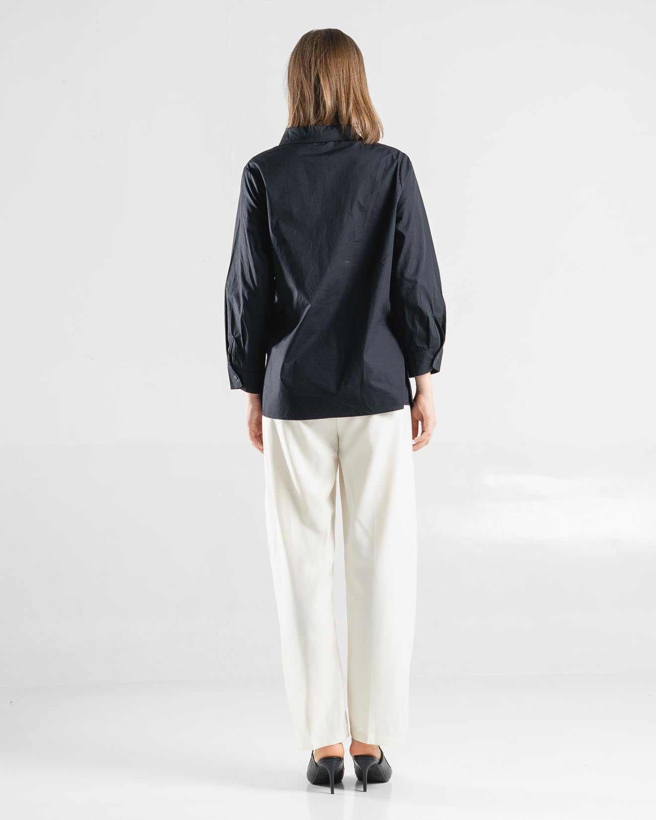 Dakota Tie Oversized Black Shirt – Kemeja Lengan Panjang - 187386