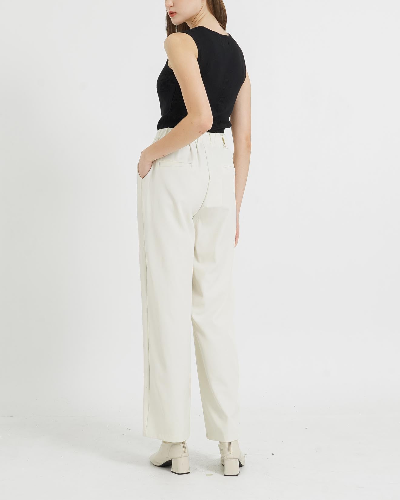 Claude Straight Ivory Pants - Celana Formal Wanita - 288928
