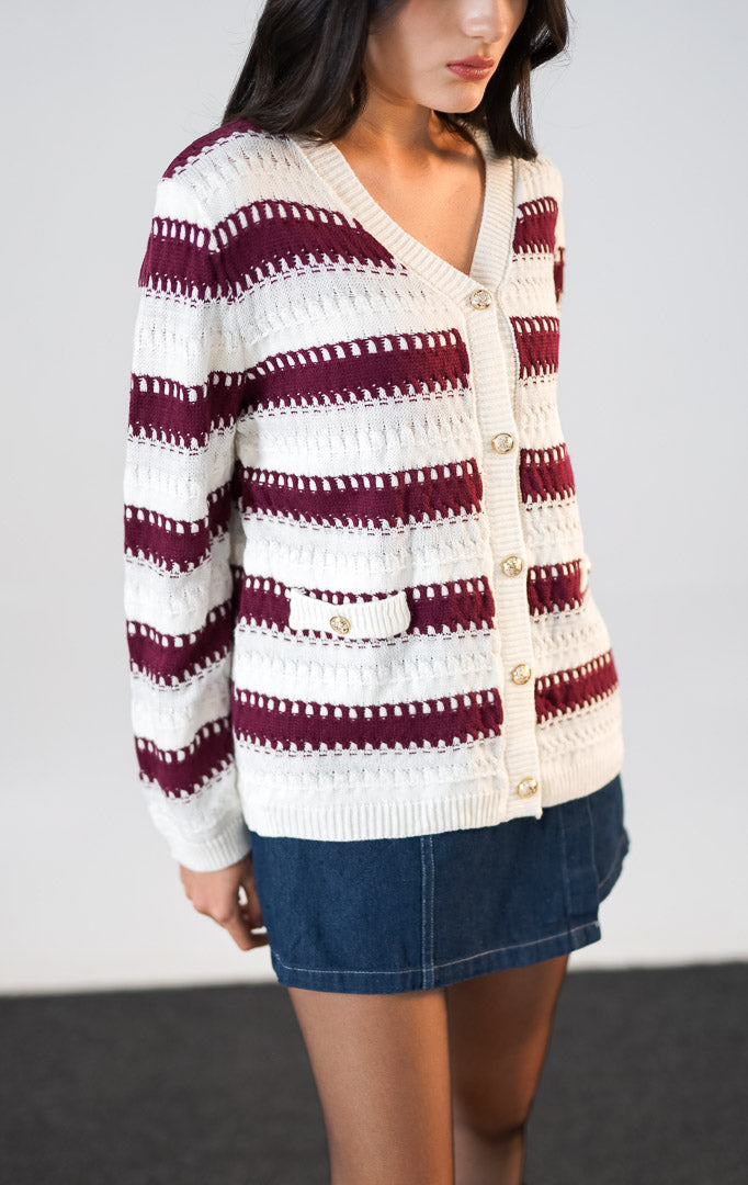 Collins Cardigan Maroon