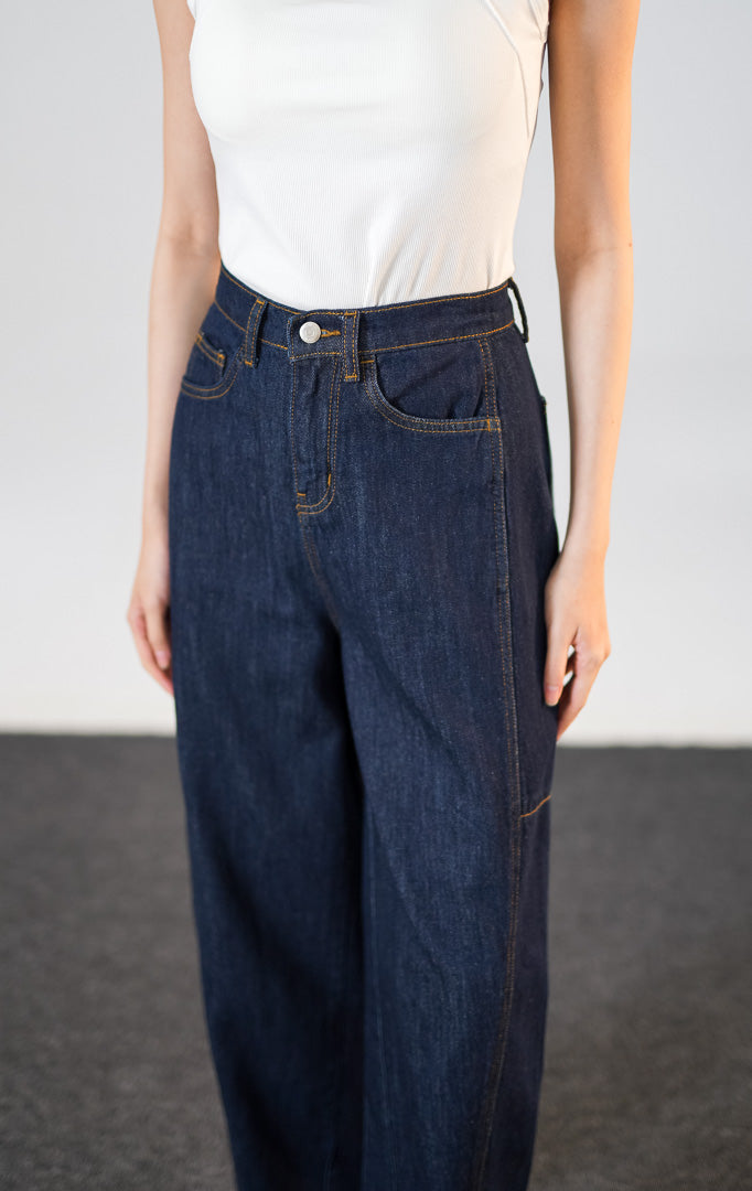 Brion Barrel Pants Dark Denim