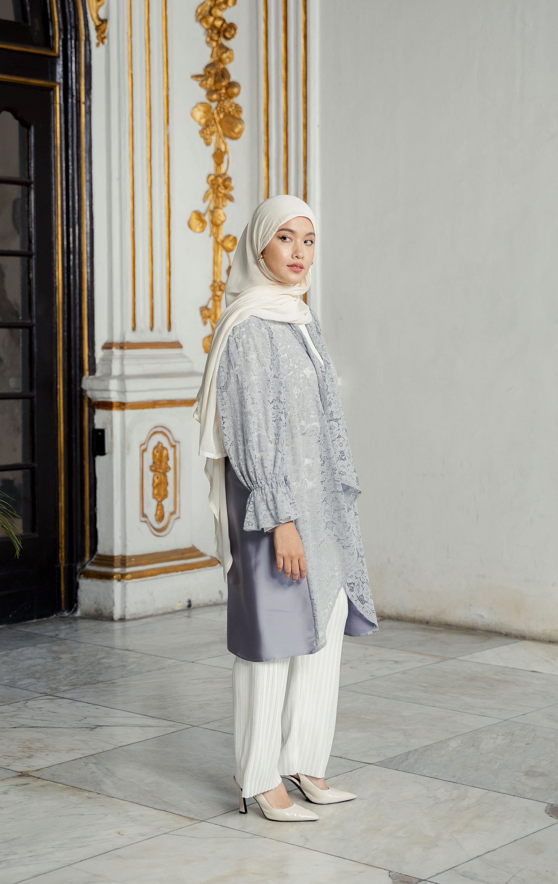 EID Shazkia Top Grey