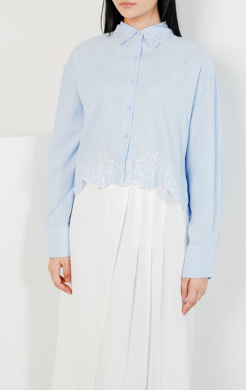 Noula Top Blue Stripped