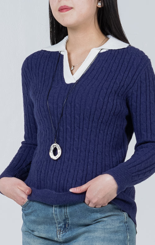 Alivia Knit Top Navy