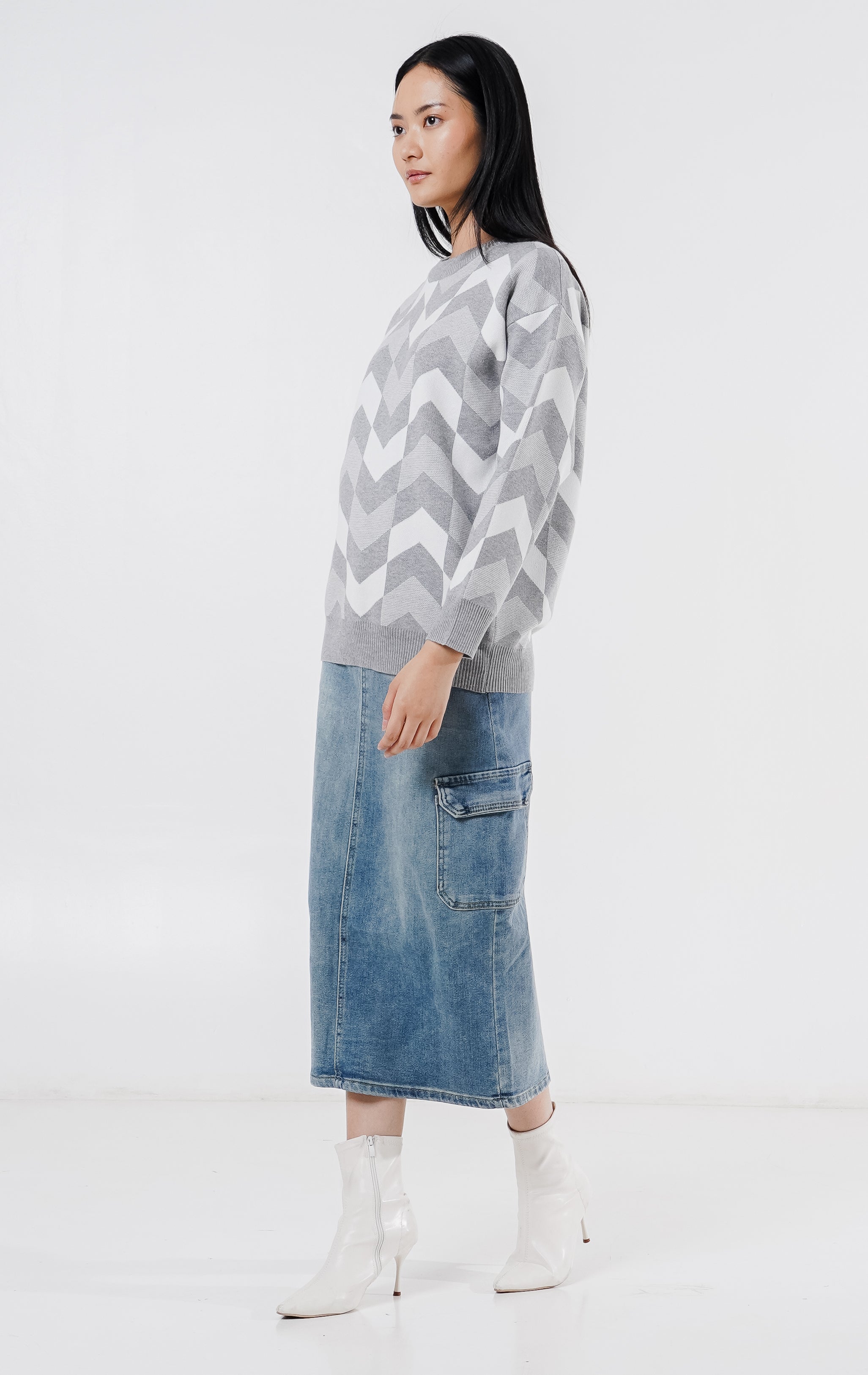 Skye Knit Top Grey