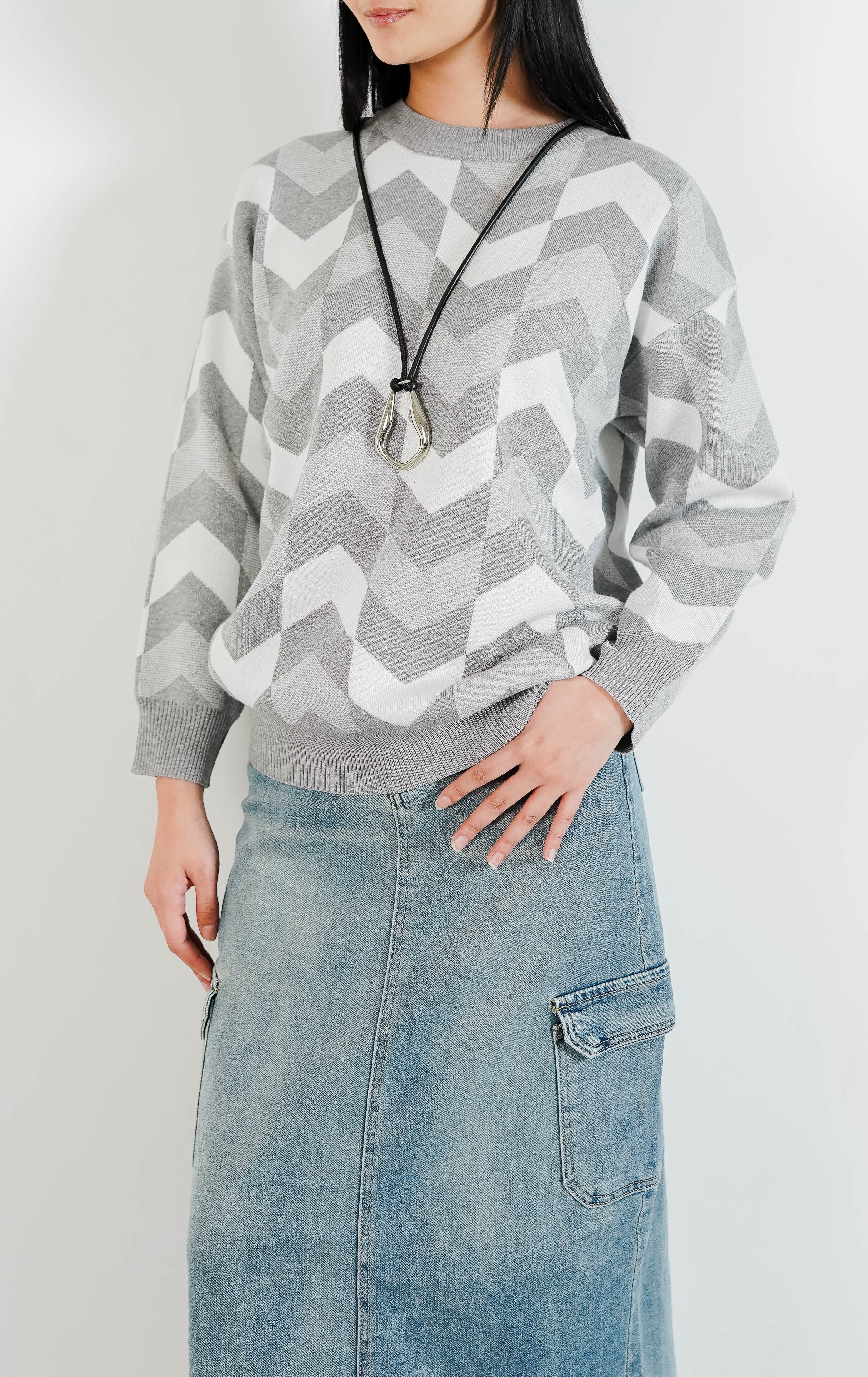 Skye Knit Top Grey