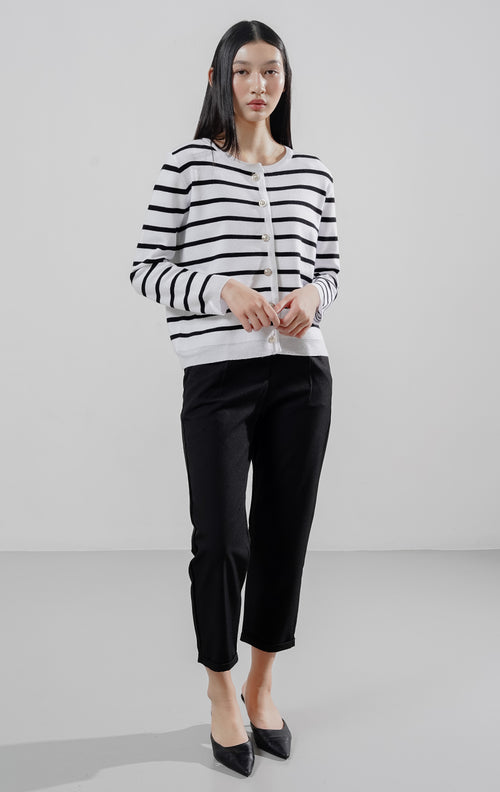 Santa Cardigan Black Striped