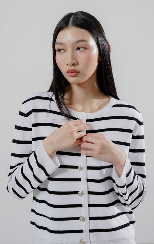 Santa Cardigan Black Striped