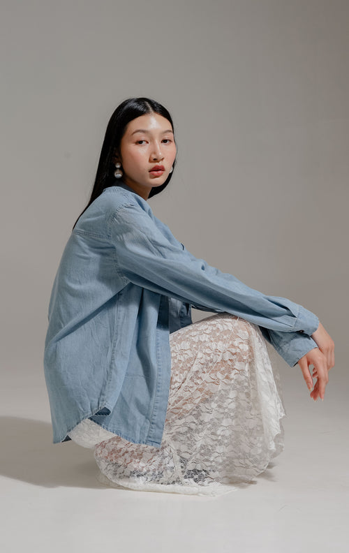Sanders Top Light Denim