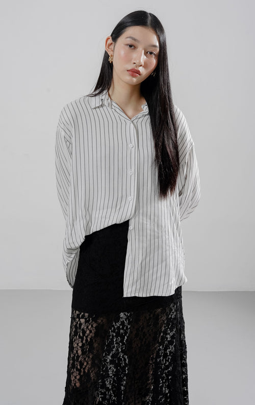 Calinda Top White Striped