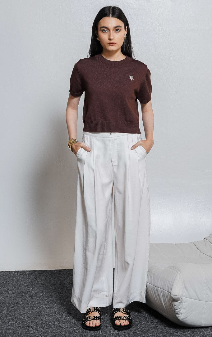 TIA Knit Top Brown