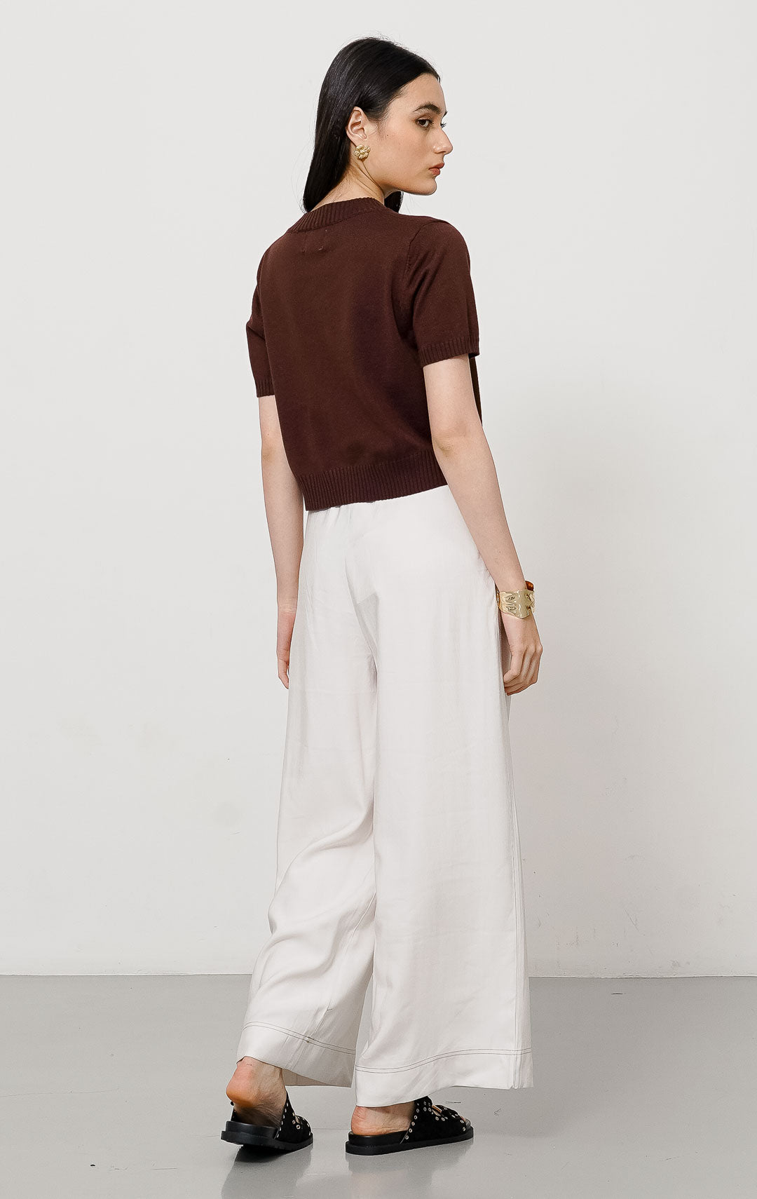TIA Knit Top Brown