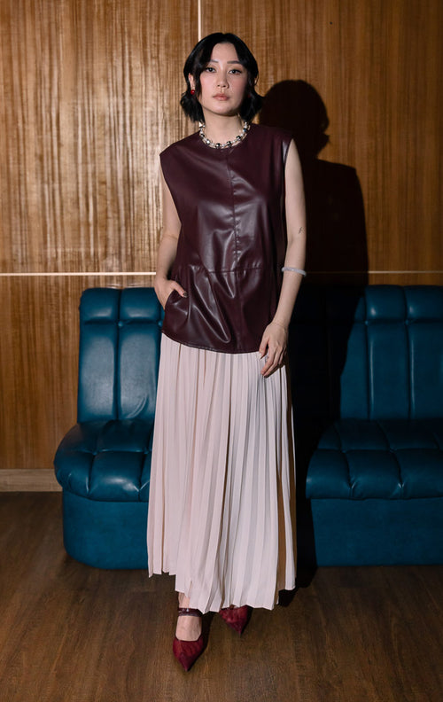 Katriel Top Leather Maroon