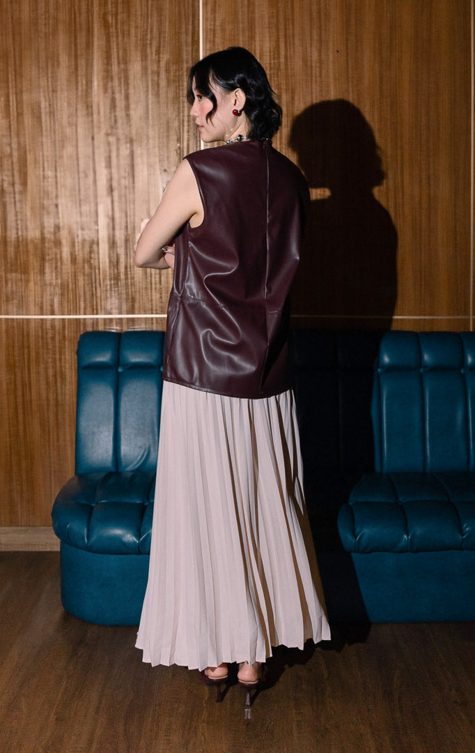 Katriel Top Leather Maroon