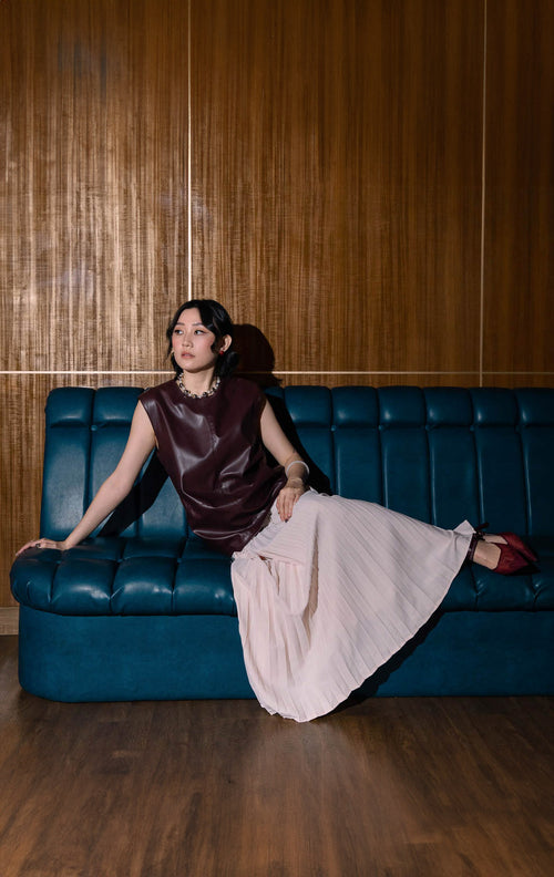 Katriel Top Leather Maroon