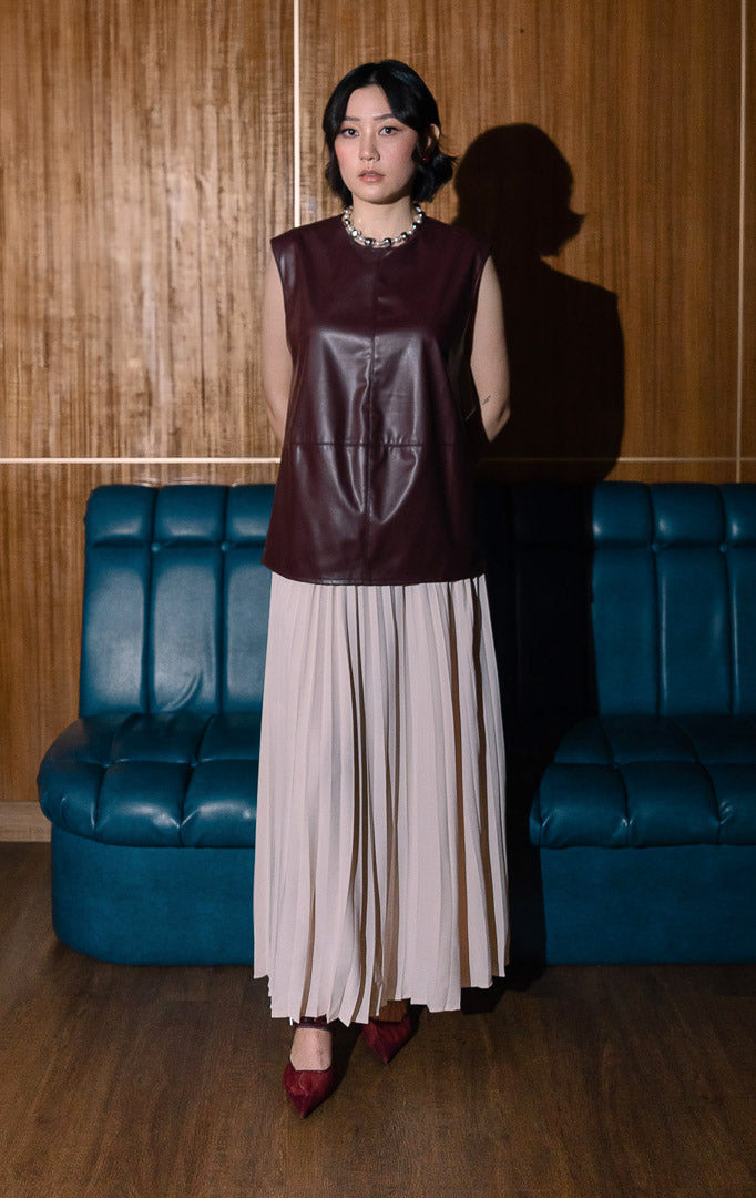 Katriel Top Leather Maroon