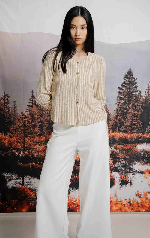 Calianna Top Brown Striped