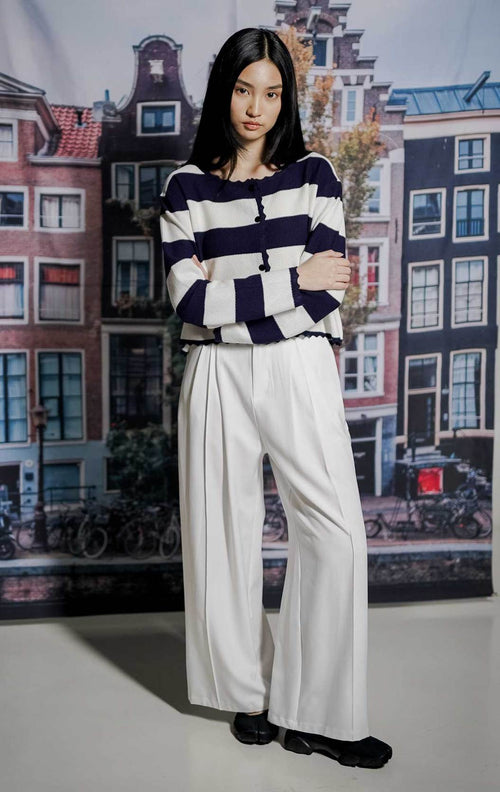 Emilina Cardigan Navy Striped