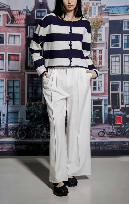 Emilina Cardigan Navy Striped