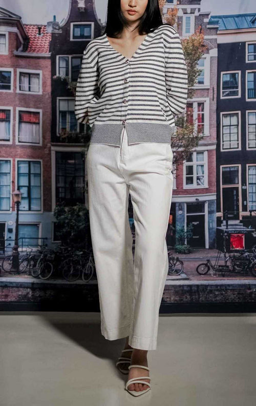 Remy Cardigan Grey Striped