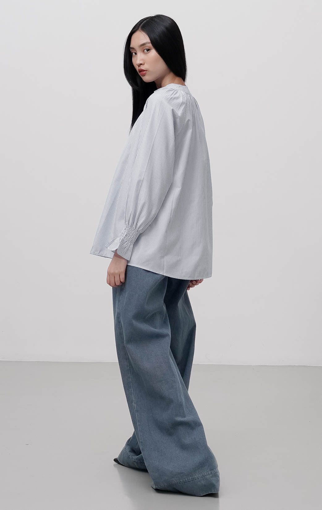 Edellia Top Grey Stripe