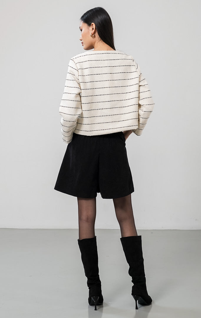 Arianna Cardigan White Striped