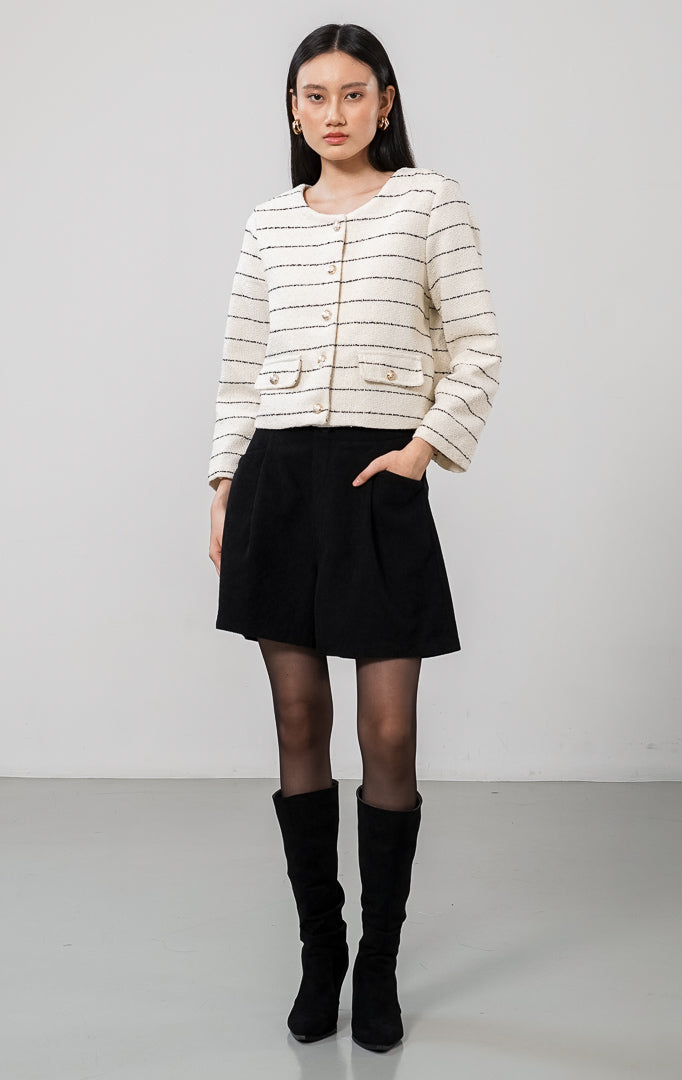 Arianna Cardigan White Striped