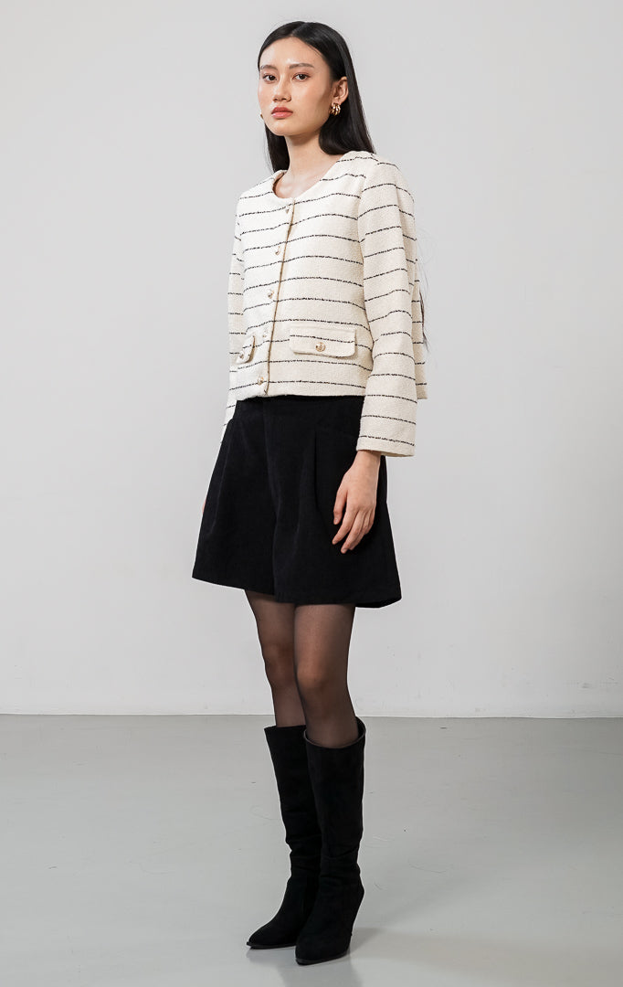 Arianna Cardigan White Striped