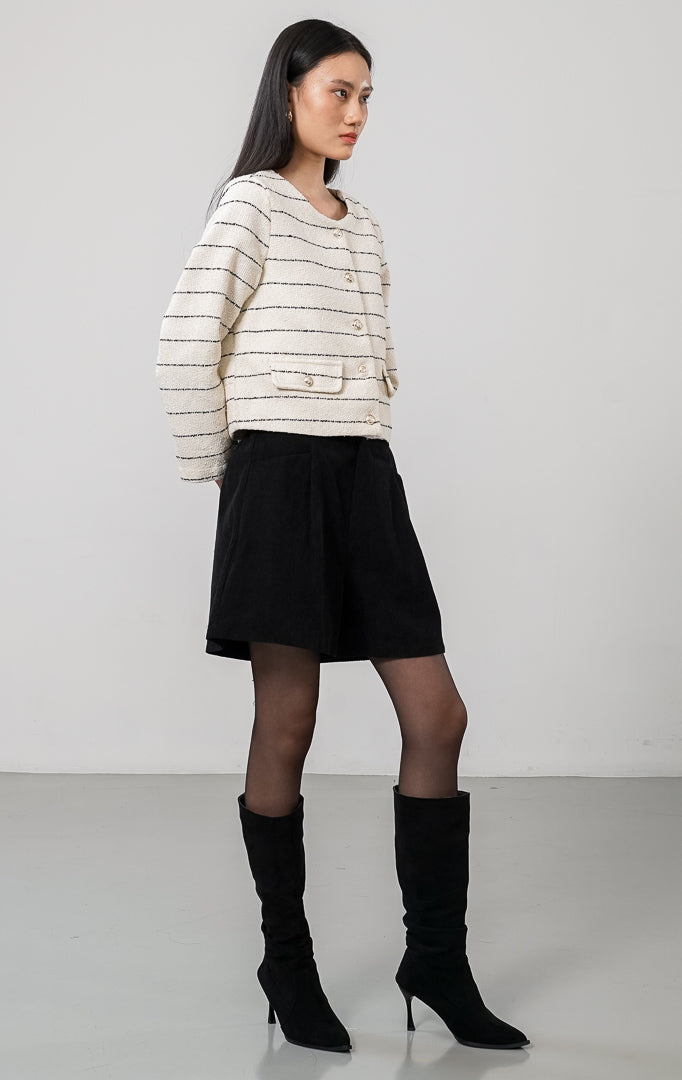 Arianna Cardigan White Striped