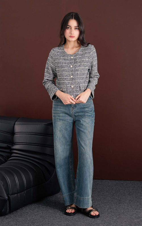 Arianna Cardigan Black Striped