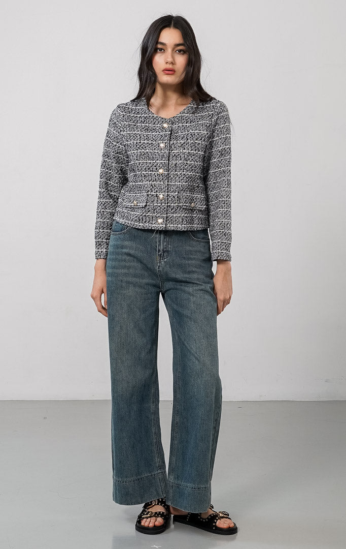 Arianna Cardigan Black Striped