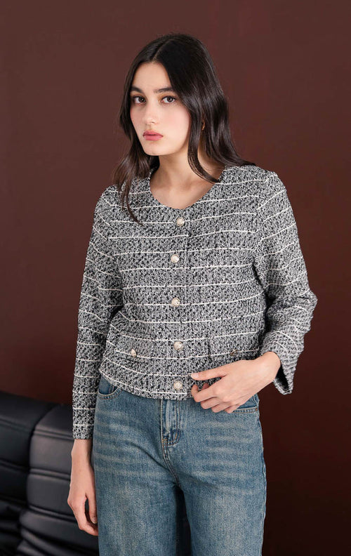 Arianna Cardigan Black Striped